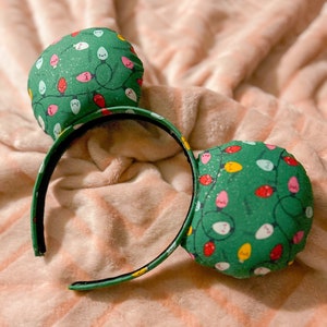 Jolly Retro Christmas Lights Mickey Mouse Ears