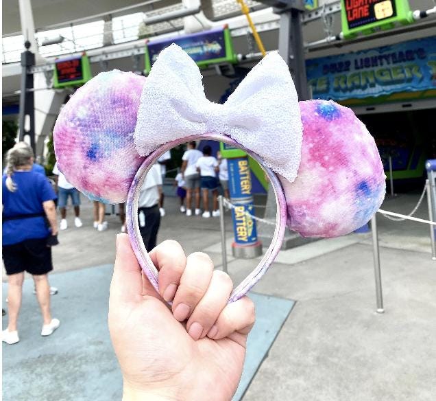 Purple Galaxy Minnie-style Mouse Ears Headband | Sparkly  display picture 1