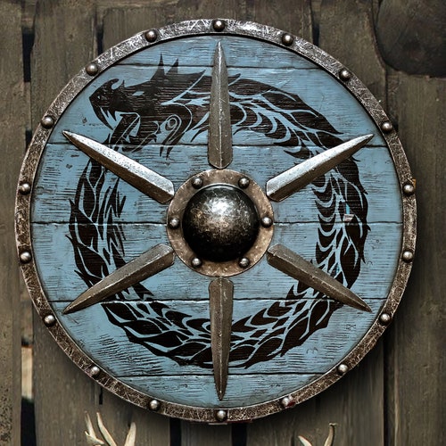 Bouclier Viking Rond 24 Pouces - Métal Et Bois - Battleworn - LARP