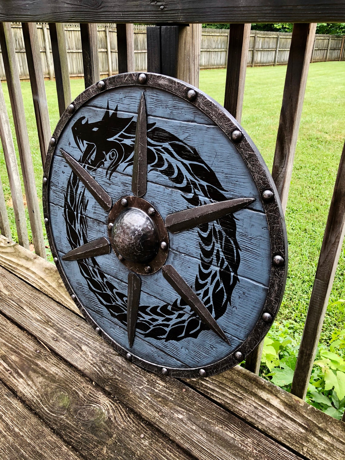 Ouroboros Battleworn Viking Shield Etsy