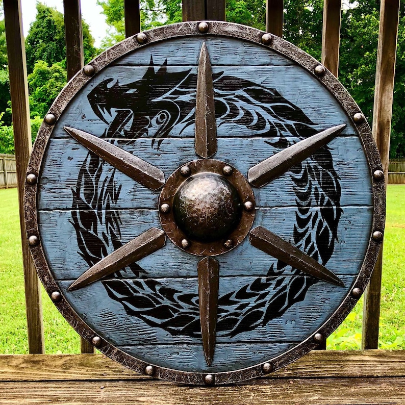 Ouroboros Battleworn Viking Shield Etsy