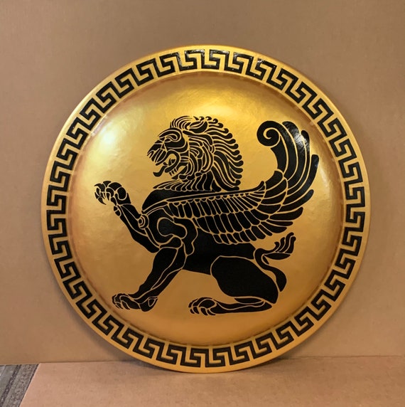Authentic Greek Hoplite GOLD LION Shield - Etsy