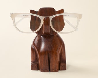 Elephant Eyeglass Holder, Glasses Holder, Hand Carved Eye Glass Holder, Elephant Gift, Wood Glasses Holder,Gadgets For The Home,Reading Nook