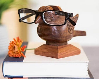 Cute Sparrow Bird Glasses Holder, Wooden Eyeglasses Holder, Bird Sunglasses Holder, Animal Glasses Holder, Desk Accessories,Spectacle Holder