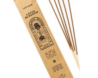 Incense Sticks  ~ Lotus Blossom Home Fragrance - Spa Home Scent - Relaxation Gift for Yoga Studio or Birthday | Set of 10 | Low smoke