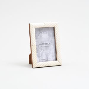 4x6 Picture Frame, White Cream Color Hand Carved Bone, Boho Picture Frame, Bone Inlay Photo Frame, Wedding Gift Frame, Office Decoration