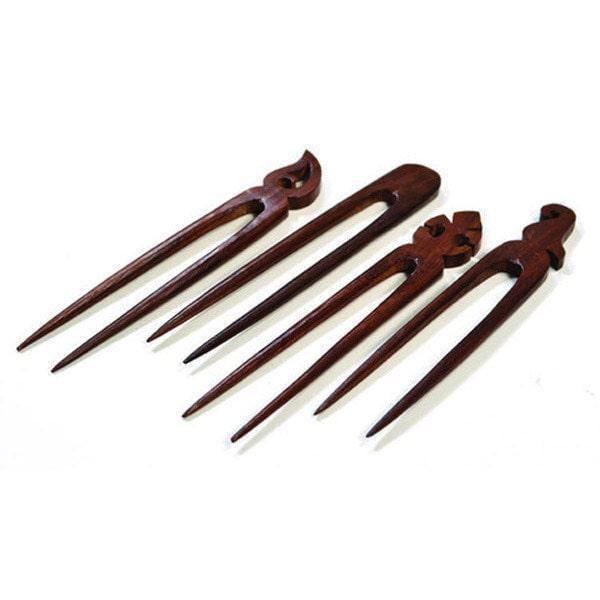 Wooden Hair Forks, Sticks Set of 4, Wedding Gift For Her, Indian Rosewood Hair Pins, Boho Hair Accessories for Women, Hair Sticks