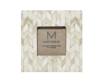 3x3 Picture Frame, Bone Photo Frame, White Pearl Cream Frame, Hand Carved Frame, Marble Picture Frame, 3x3 Frame, Unique Picture Frames