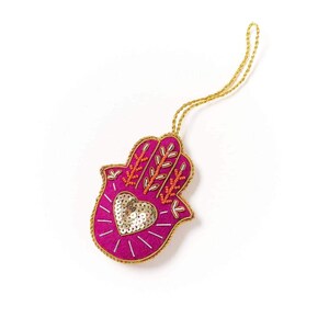 Enfeite de abelha de pelúcia, decoração para árvore de Natal, enfeite de feltro com miçangas, decoração para lareira, enfeite bordado, decoração natalina de feltro, presente para colocar na meia de Natal Hamsa Ornament