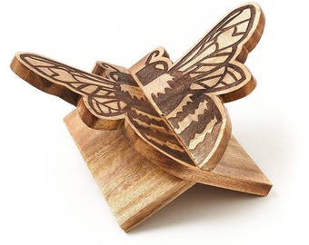 Bee Cookbook Stand, Bee Themed Book Stand Decor, Wood Cookbook Holder, Bee Lovers Gift, Hand Crafted Stand, Wedding Gift For Couple