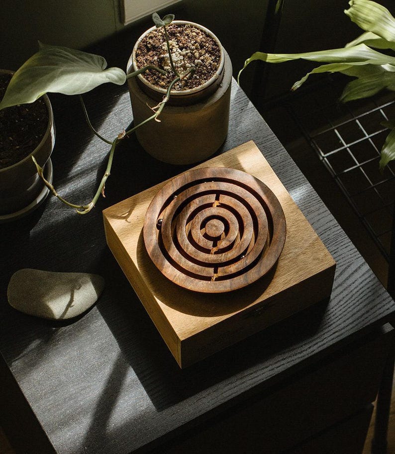 Wooden Labyrinth Game, Hand Labyrinth Puzzle, Labyrinth Toy, Wooden ...