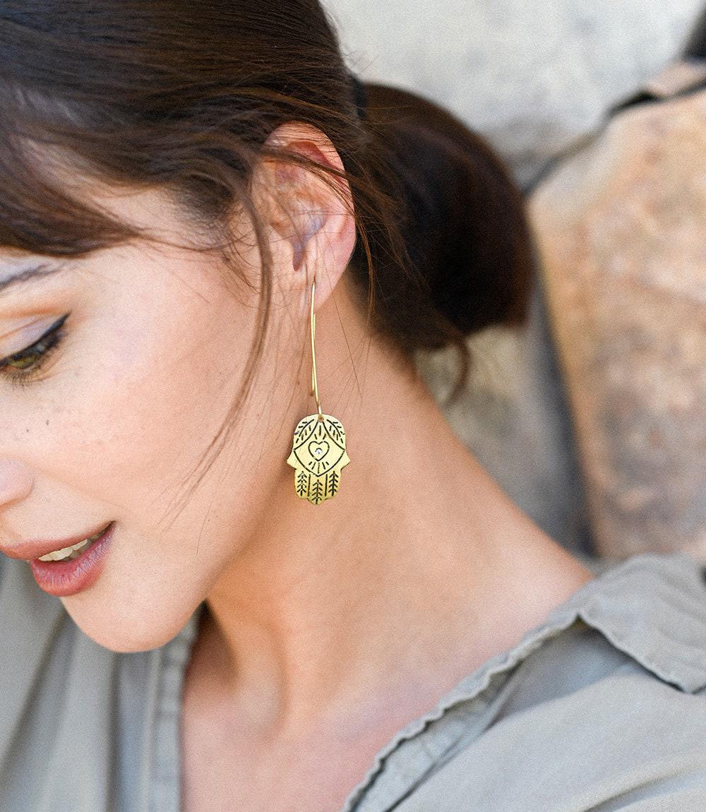 Gold Tone Etched Dangle Drop Earrings, Celestial Earrings