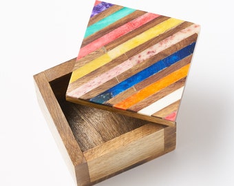 Details about   Handmade Wood Box by Matr Boomie Handmade Fair Trade 