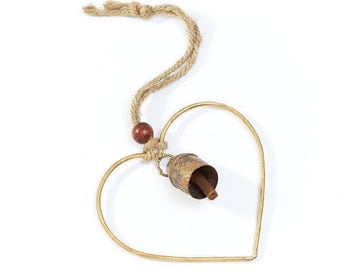 Heart Wind Chimes, Unique Bell Chime, Patio Decor, Indoor Bell Chime, Metal Wind Chimes, Girlfriend Gift, Outdoor & Garden, Yard Decor