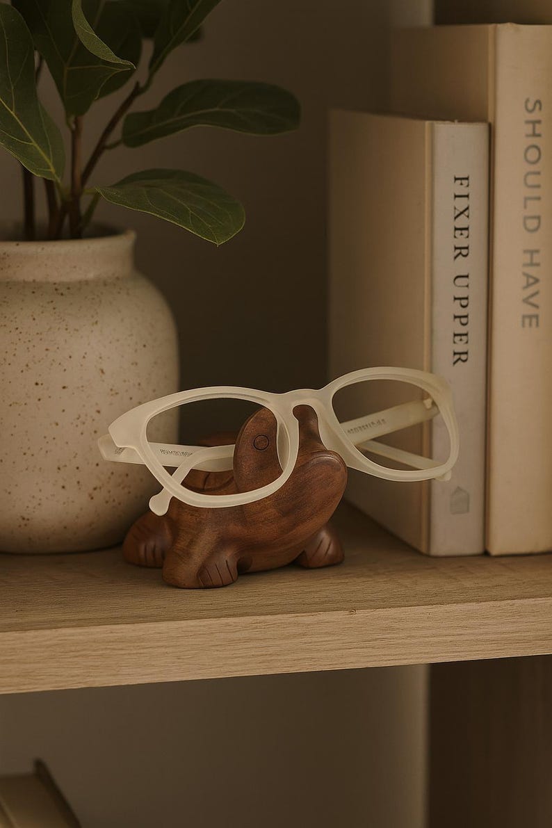 Turtle Eyeglass Holder, Glasses Stand, Wooden Glasses Holder, Reading Nook Decor, Animal Glass Holder, Sunglasses Holder, Wedding Gift image 4