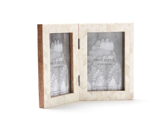 Double Picture Frame, Hinged Picture Frame, Double Photo Frame, Wedding Photo Frame, Boho Picture Frame, Anniversary Gift, Wedding Decor
