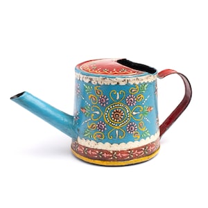 Small Watering Can Indoor Plants, Small Watering Can, Garden Gift, Indoor Watering Can, Hand Painted Watering Can, Tiny Metal Boho Can