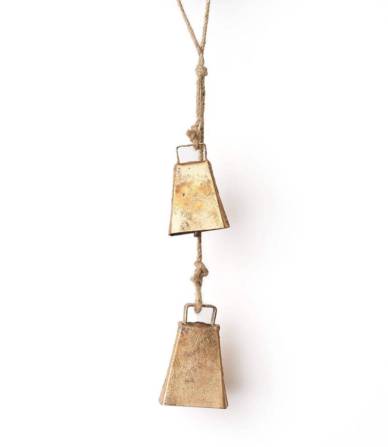 Rustic Wind Chime, Small Bell Garland, Artisan Bell Decor, Outdoor And Garden, Cozy Home Decor, Home Gift, Unique Mantel Decor, Patio Decor image 6