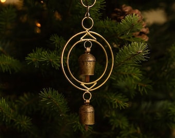 Carrillón de viento metálico con campanillas, campanillas de estilo bohemio, regalos decorativos navideños, carillones de viento para jardín, decoración para patio, regalo de comercio justo, carillones de viento indios