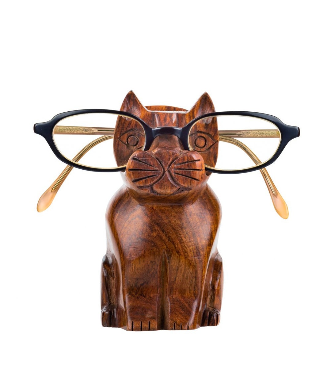 1pc Cat Kitty Eyeglass Holder Stand Cute Object For Desk Decoration (Orange)