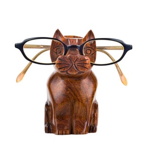 Cat Glasses Holder, Animal Eyeglass Holder Stand, Glasses Stand, Sunglasses Holder, Cat Figurine Eyeglasses Stand, Gift For Her, Sunglasses