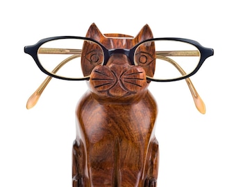 Cat Glasses Holder, Animal Eyeglass Holder Stand, Glasses Stand, Sunglasses Holder, Cat Figurine Eyeglasses Stand, Gift For Her, Sunglasses