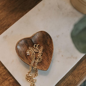 Heart Shape Tray, Wood Trinket Tray, Wood Anniversary Gift, Decorative Tray, Catch All Tray, Wood Jewelry Tray, Tiny Home Decor, Ring Dish