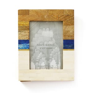 Bilderrahmen (5x7 Zoll), Boho-Fotorahmen, maritime Schreibtischdeko, Küstendeko, Rahmen aus Holz und Knochen, festliches Geschenk, Hochzeitsgeschenk für Paare Bild 4