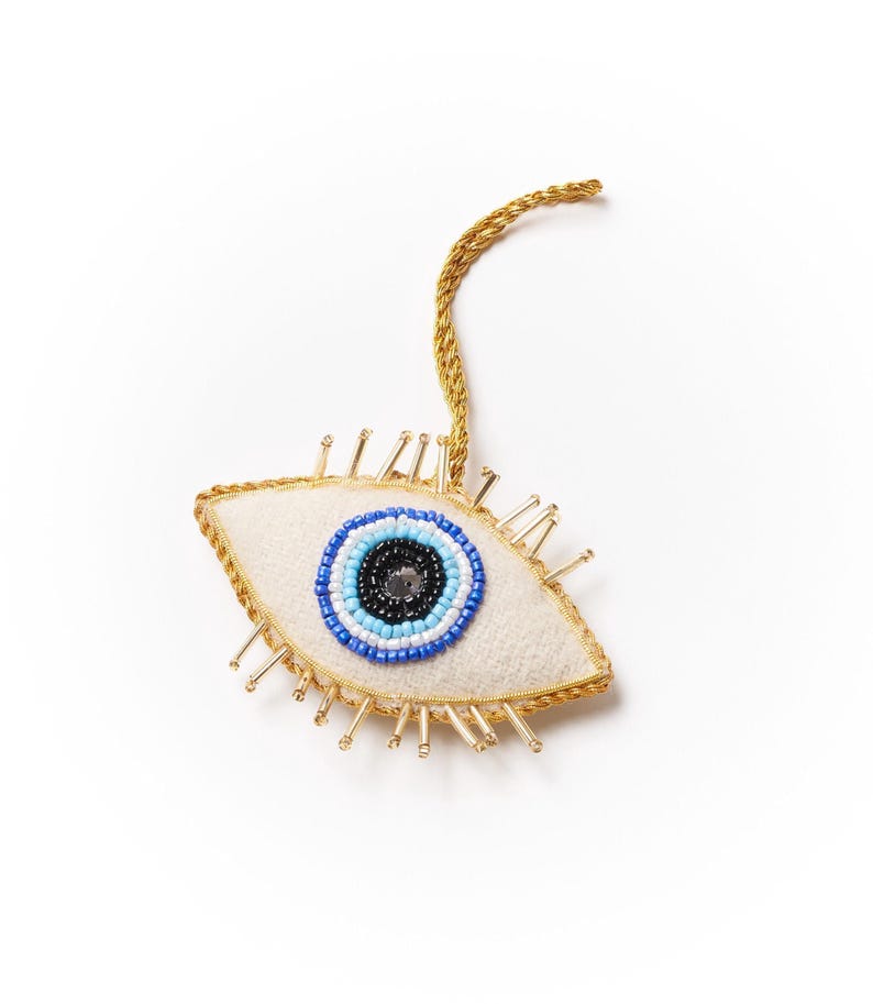 Enfeite de abelha de pelúcia, decoração para árvore de Natal, enfeite de feltro com miçangas, decoração para lareira, enfeite bordado, decoração natalina de feltro, presente para colocar na meia de Natal Eye Ornament