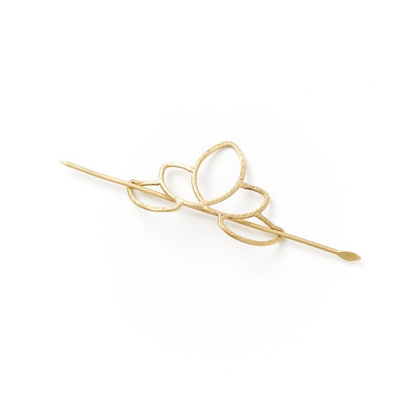 Lotus Bun Holder, Minimalist Hair Bun Cuff, Cute Hair Accessories, Flower Shaped Hair Stick, Brass Hair Pin, Elegant Hairpin, Gold Hair Pin