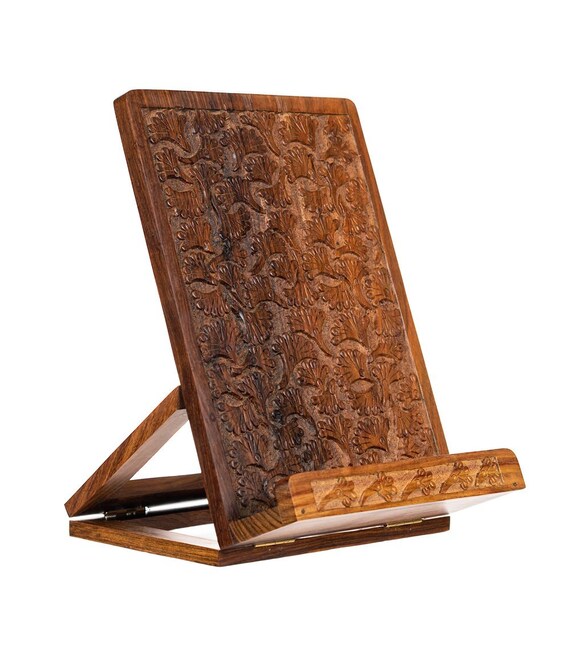 Handmade Wooden Book Ipad Tablet Recipe Stand Holder Image 0