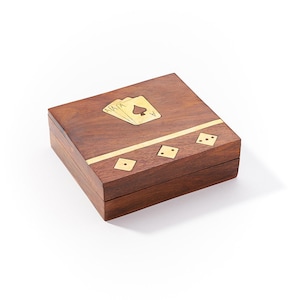 Hölzerne handgefertigte Spielnachtbox mit Würfeln, perfektes Geschenk zum Geburtstag