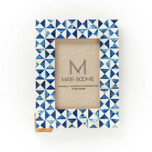 4x6 Picture Frames, Mosaic Photo Frame, Blue And White Frame, 4x6 Photos Frames, Mediteranian Photo Frame, Tile Frame, Nautical Frame,Beachy