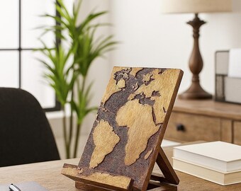 Cookbook Stand, Recipe Book Holder, Cookbook Holder, Book Display Stand, iPad Stand, Kitchen Tablet Stand, Kindle Stand, Hand Carved Stand