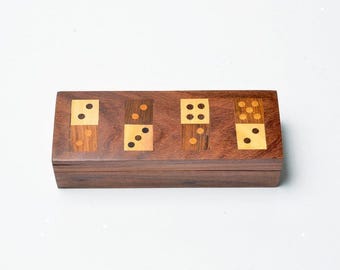 Wooden Dominoes, Indian Rosewood Dominoes, Boyfriend Gift, Family Game Night Activity, Gift For Host, Family Gift, Party Game Set Gift