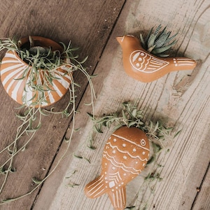 Air Plant Holder, Ceramic Planter, Wall Plant Holder, Indoor Plant Decor, Outdoor And Garden, Fish Plant Pot, Bird Planter, Boho Home Decor