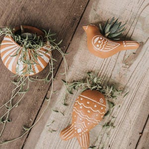 Air Plant Holder, Ceramic Planter, Wall Plant Holder, Indoor Plant Decor, Outdoor And Garden, Fish Plant Pot, Bird Planter, Boho Home Decor