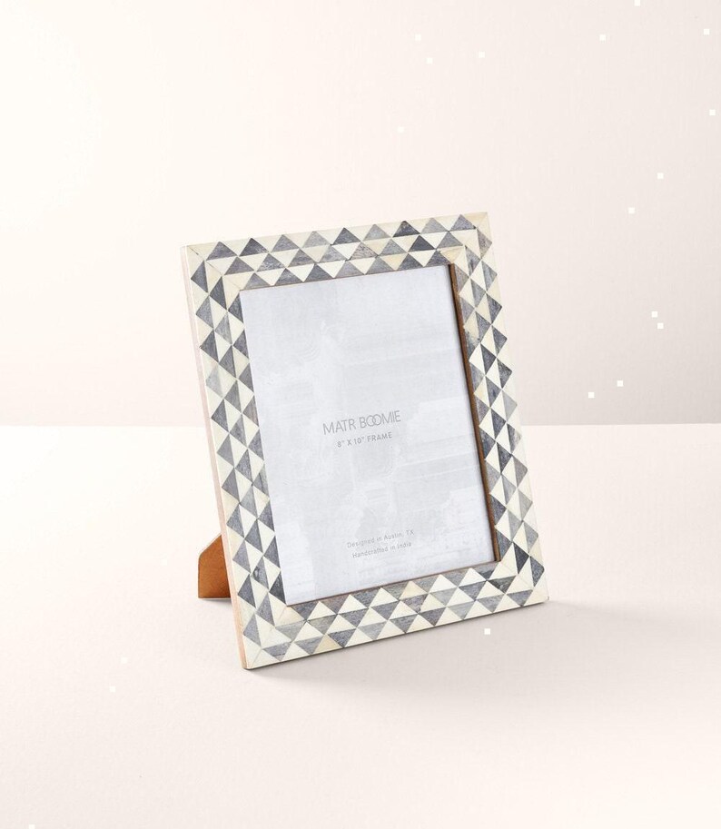 8x10 Mosaic Picture Frame, Bone Inlay Frame, Tabletop Frame, Wood Photo Frame, Desk Picture Frame, Family Picture Wedding Gift, Matr Boomie image 2
