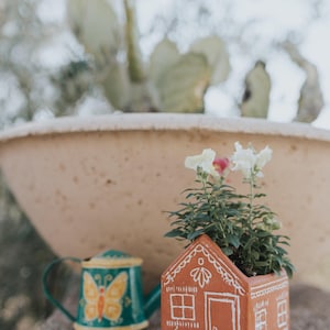 Terracotta Planter, Ceramic Pot With Drainage, Outdoor & Garden, Succulent Planter, Tiny Home Decor, Small Plant Pot, Grandma Gift