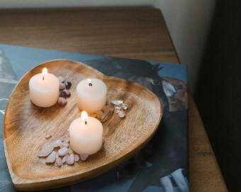 Heart Shaped Tray, Candle Tray, Wood Catch All Tray, Trinket Tray, Decorative Tray, Desk Organizer, Ring Dish, Housewarming by MatrBoomie