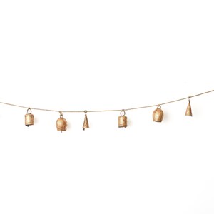 Rustic Wind Chime, Small Bell Garland, Artisan Bell Decor, Outdoor And Garden, Cozy Home Decor, Home Gift, Unique Mantel Decor, Patio Decor Long Garland