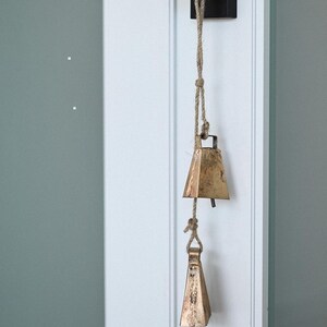 Rustic Wind Chime, Small Bell Garland, Artisan Bell Decor, Outdoor And Garden, Cozy Home Decor, Home Gift, Unique Mantel Decor, Patio Decor image 5