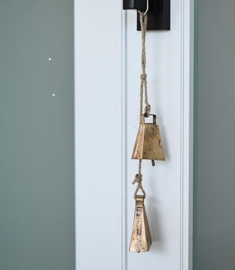 Rustic Wind Chime, Small Bell Garland, Artisan Bell Decor, Outdoor And Garden, Cozy Home Decor, Home Gift, Unique Mantel Decor, Patio Decor image 5