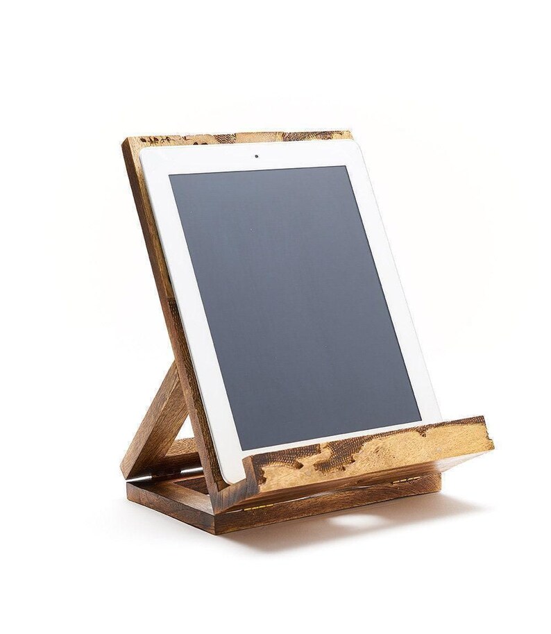 Cookbook Stand, Recipe Book Holder, Cookbook Holder, Book Display Stand, iPad Stand, Kitchen Tablet Stand, Kindle Stand, Hand Carved Stand image 3