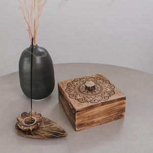 Wooden Mandala Box, Keepsake Jewelry Box, Wood Memory Box, Trinket Box, Decorative Box, Square Keepsake Gift Box, Gift For Her,Mandala Art