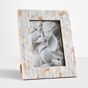 5x7 Photo Frame, Mother Of Pearl Picture Frame, Unique Picture Frame, Mosaic Frame, Anniversary Photo Frame, Decorative Frame, Tabletop image 3