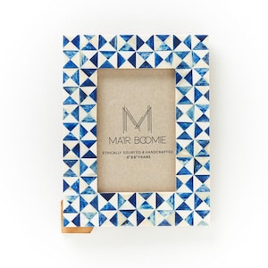 4x6 Picture Frames, Mosaic Photo Frame, Blue And White Frame, 4x6 Photos Frames, Mediteranian Photo Frame, Tile Frame, Nautical Frame,Beachy