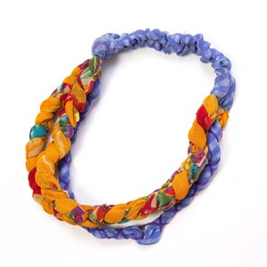 Upcycled Sari Stirnband ~ Bunter Cabana Stil, breites elastisches Band, einzigartiges Handwerker Stirnband, Geburtstagsgeschenk für Mama, traditionelle Accessoires Bild 3