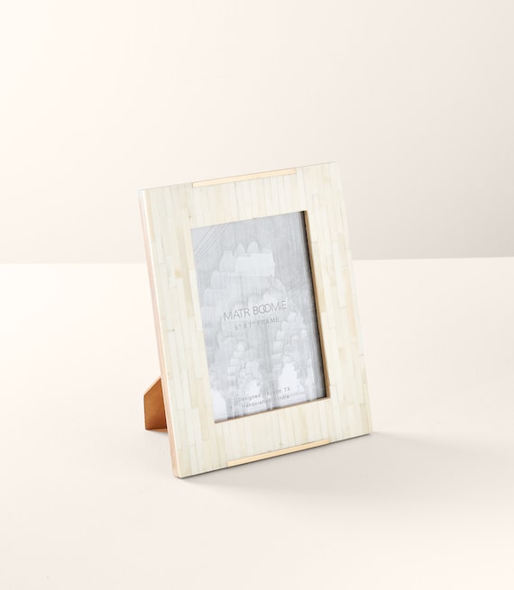 4x6 Picture Frame, Bone Picture Frame, Black and White Photo Frame, 4x6  Photo Frame, Boho Picture Frame, Bone Inlay Table, Marble Picture 