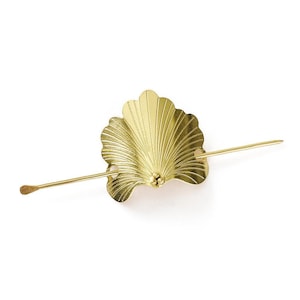 Sayuri Ginkgo Leaf Hair Pin, Gold Brass Fan Shape Leaf Hair Accessory, Nature Hair Pin, Hair Jewelry For Women, Gold Hair Stick, Women Gift